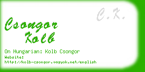 csongor kolb business card